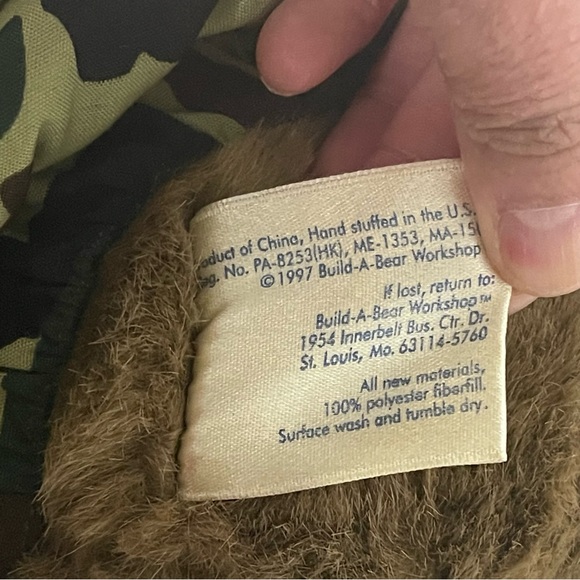 Build a Bear vintage brown bear with camo army military bear 13" - Picture 12 of 13